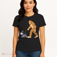 Bigfoot Walk Boston Terrier Women's T-Shirt thumb 4