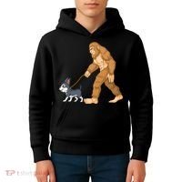 Bigfoot Walk Boston Terrier Kids Hoodie thumb 4