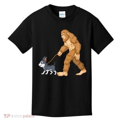 Bigfoot Walk Boston Terrier Kids T-Shirt