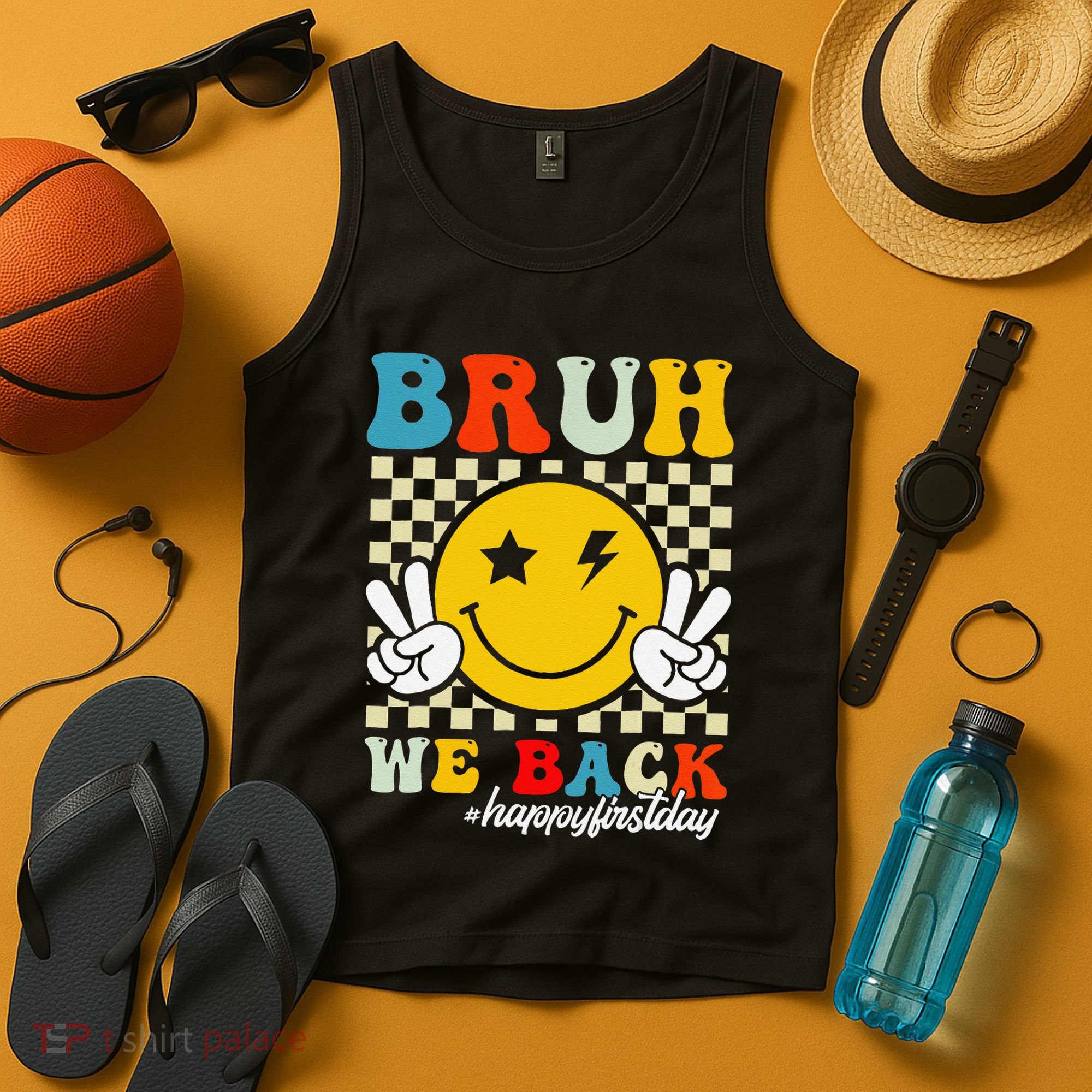 Bruh We Back Happy First Day Of School Teachers Tank Top