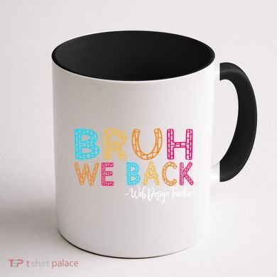 Bruh We Back Web Design Teacher First Day Of School Groovy Meaningful Gift Coffee Mug back