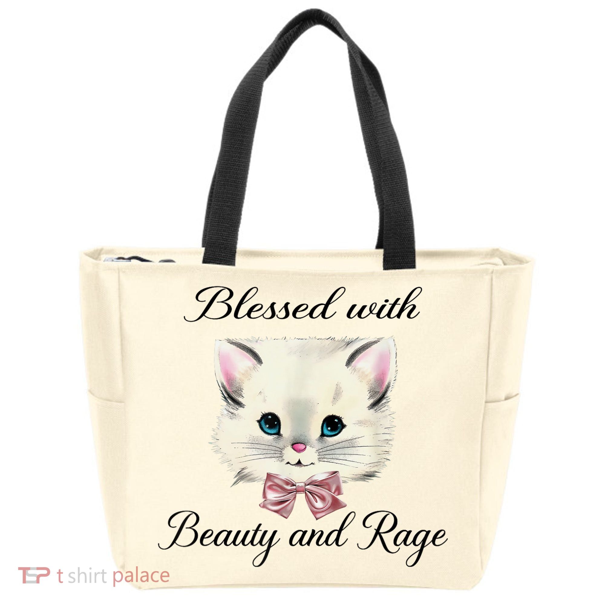 Blessed With Beauty And Rage Cute Lovely Cat Tote Bag
