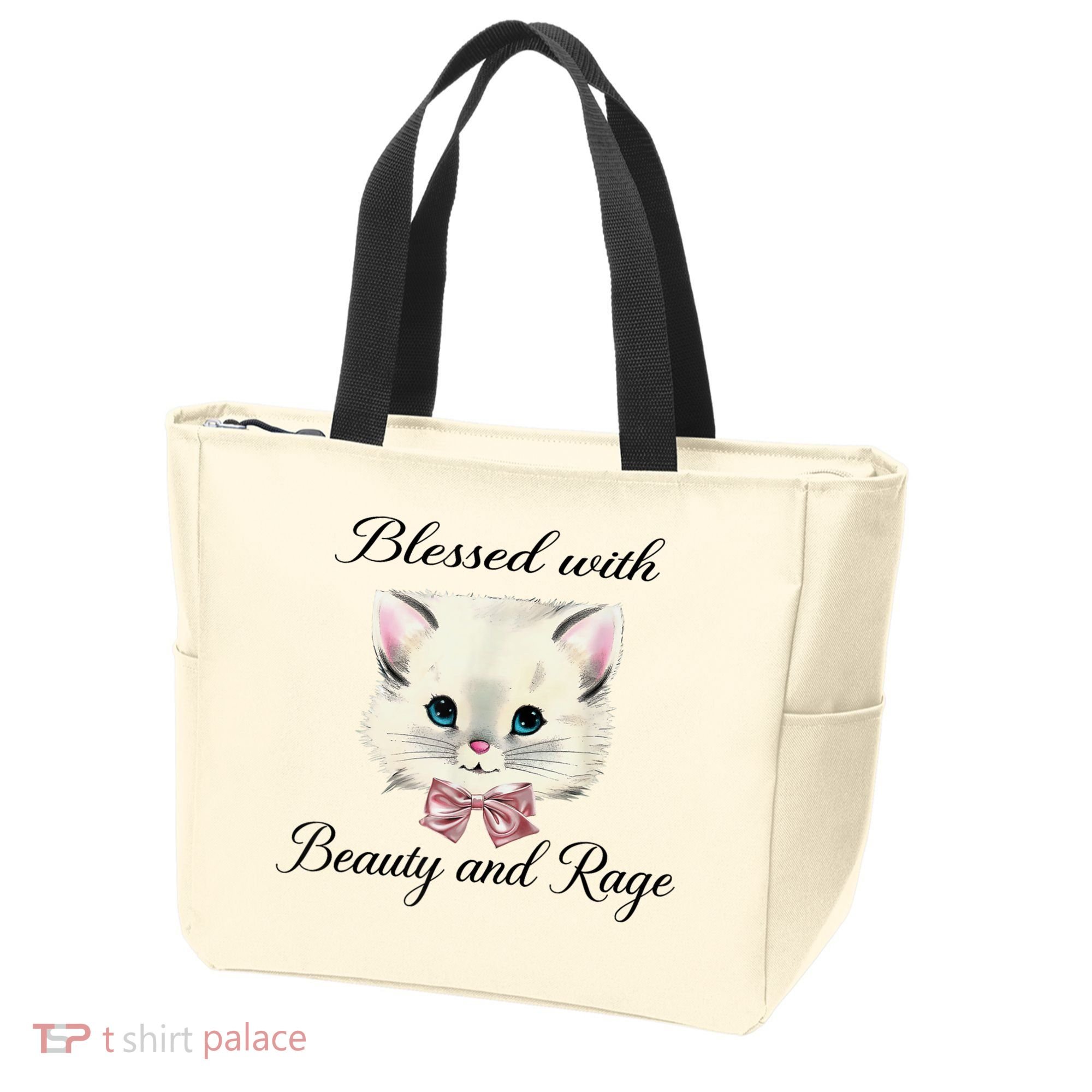Blessed With Beauty And Rage Cute Lovely Cat Tote Bag