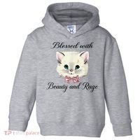 Blessed With Beauty And Rage Cute Lovely Cat Toddler Hoodie thumb 0