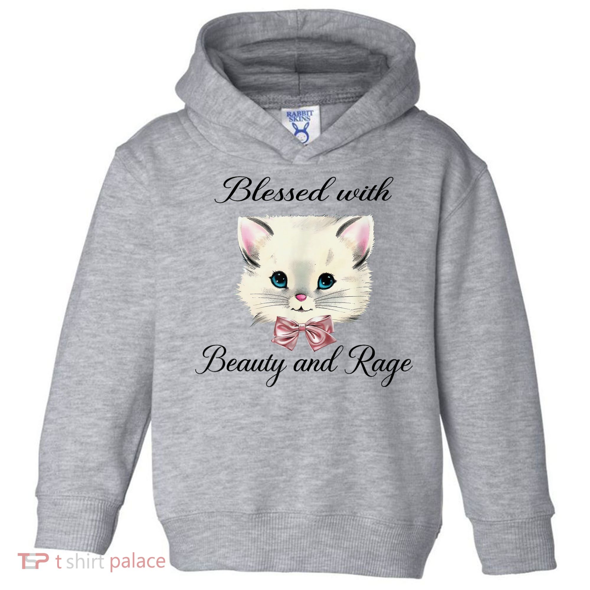 Blessed With Beauty And Rage Cute Lovely Cat Toddler Hoodie