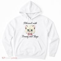 Blessed With Beauty And Rage Cute Lovely Cat Hoodie thumb 0