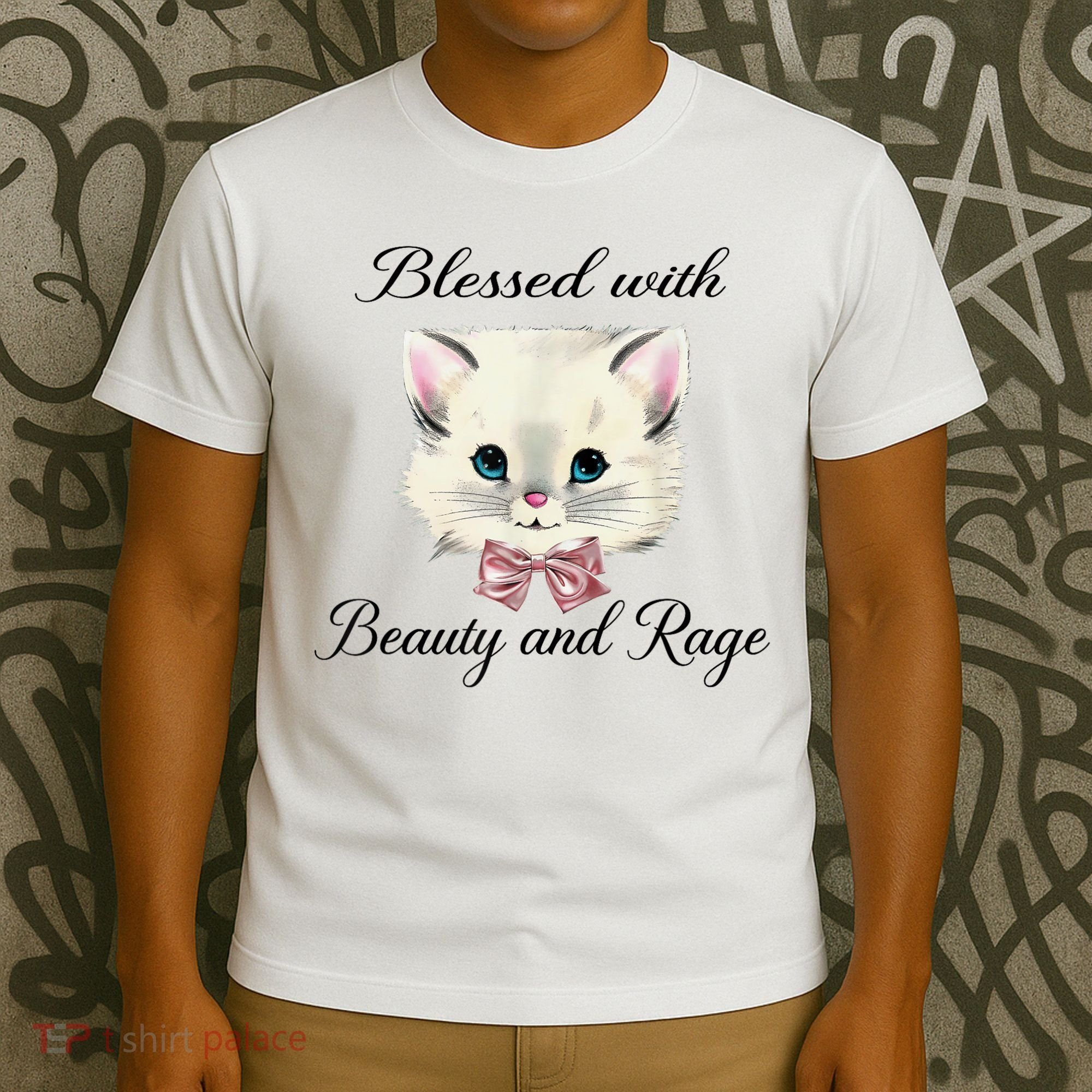 Blessed With Beauty And Rage Cute Lovely Cat T-Shirt