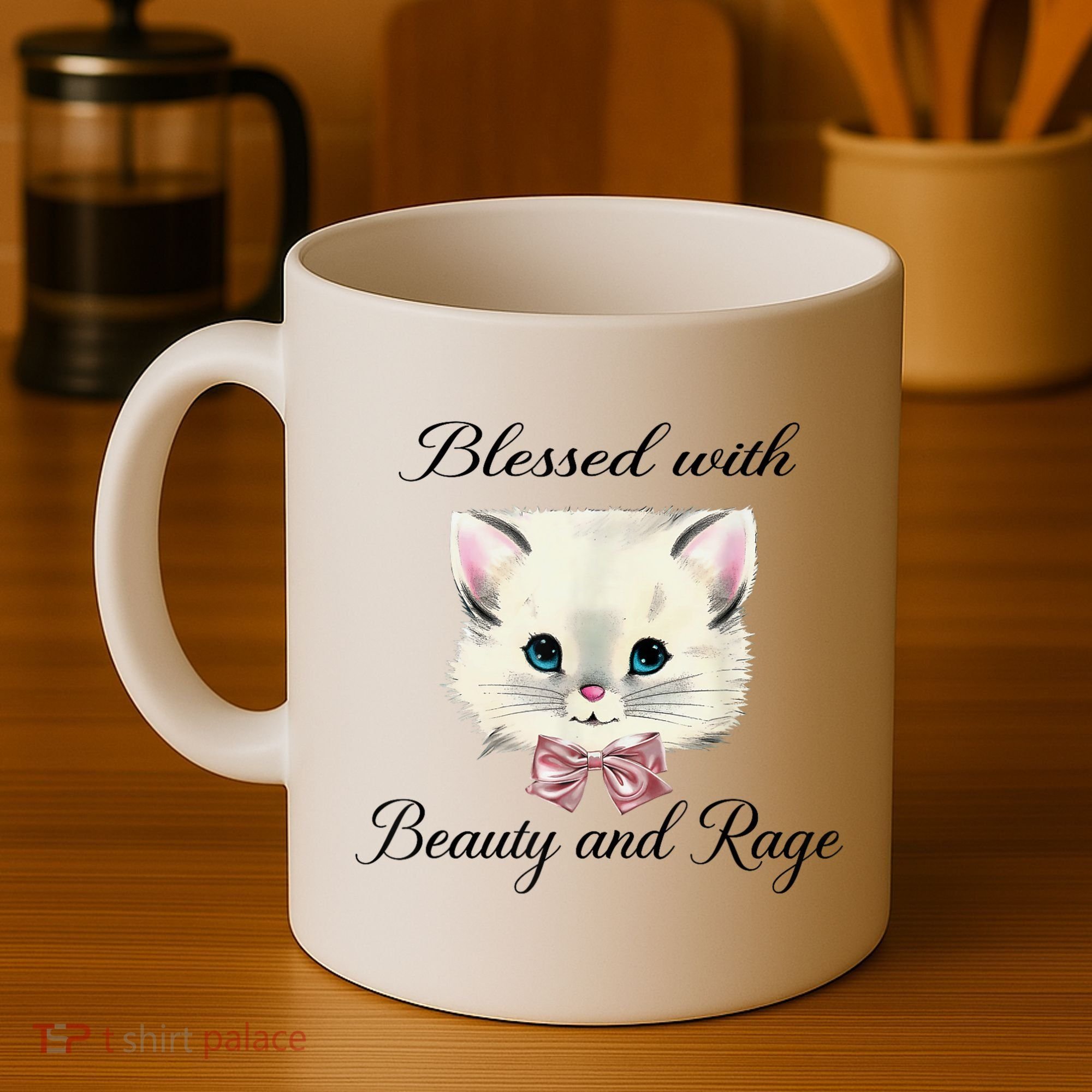 Blessed With Beauty And Rage Cute Lovely Cat Coffee Mug