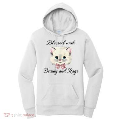Blessed With Beauty And Rage Cute Lovely Cat Women's Hoodie