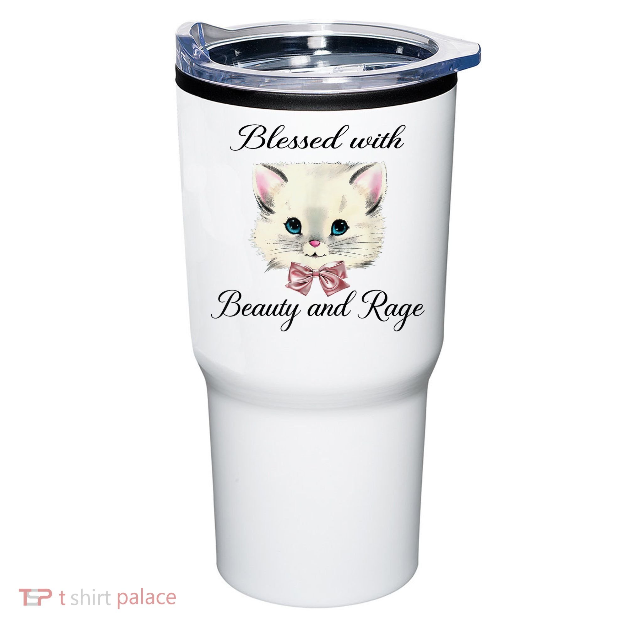 Blessed With Beauty And Rage Cute Lovely Cat Tumbler