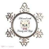 Blessed With Beauty And Rage Cute Lovely Cat Ornament thumb 0