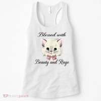 Blessed With Beauty And Rage Cute Lovely Cat Women's Tank Top thumb 0