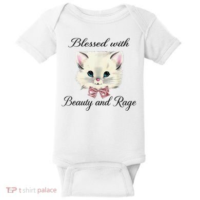 Blessed With Beauty And Rage Cute Lovely Cat Baby Bodysuit