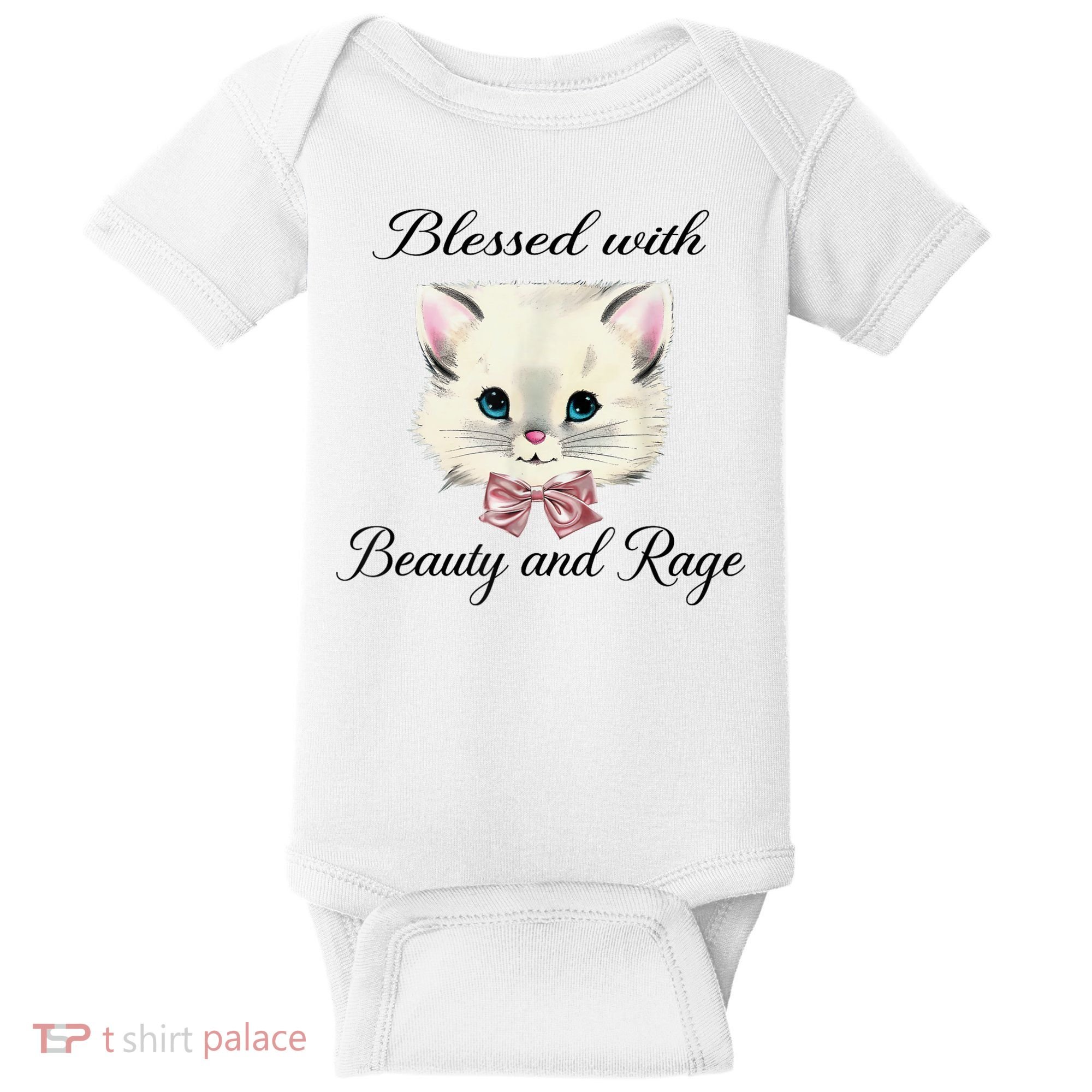 Blessed With Beauty And Rage Cute Lovely Cat Baby Bodysuit