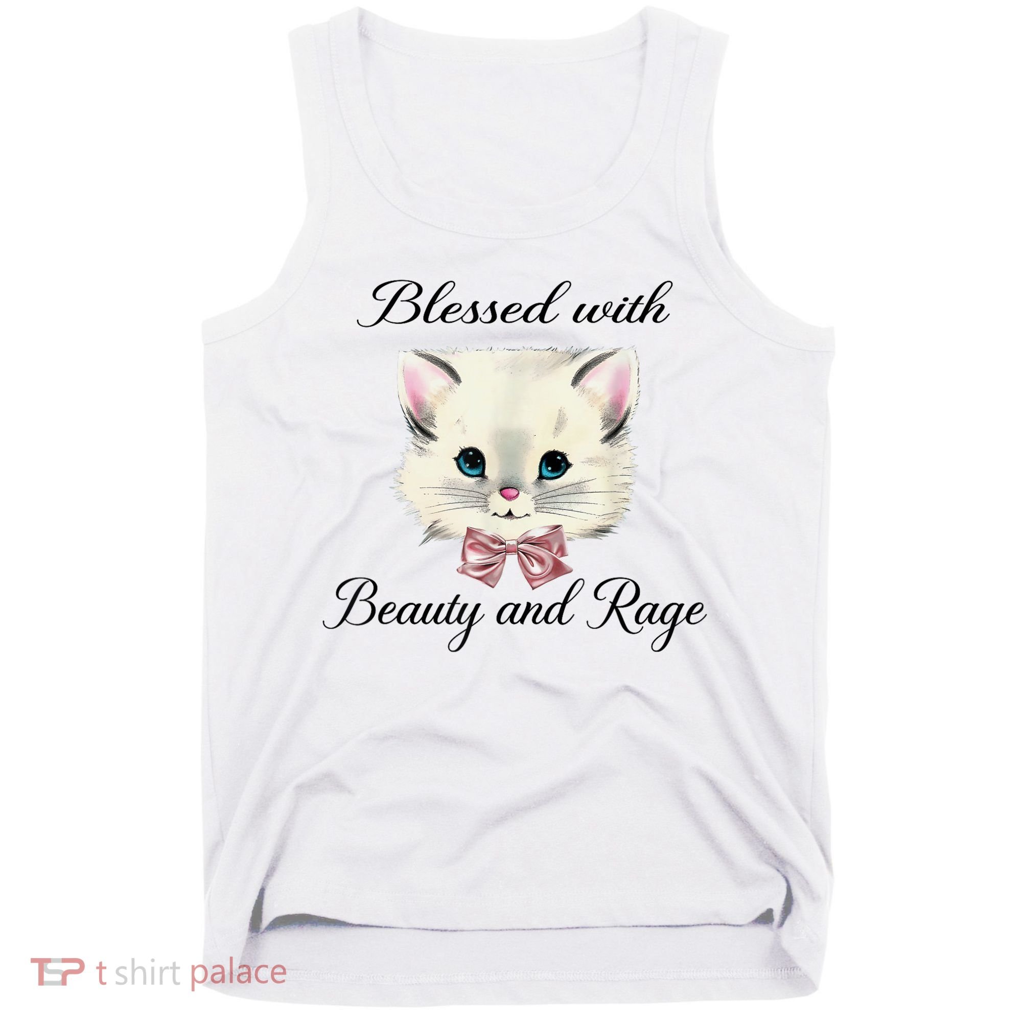 Blessed With Beauty And Rage Cute Lovely Cat Tank Top
