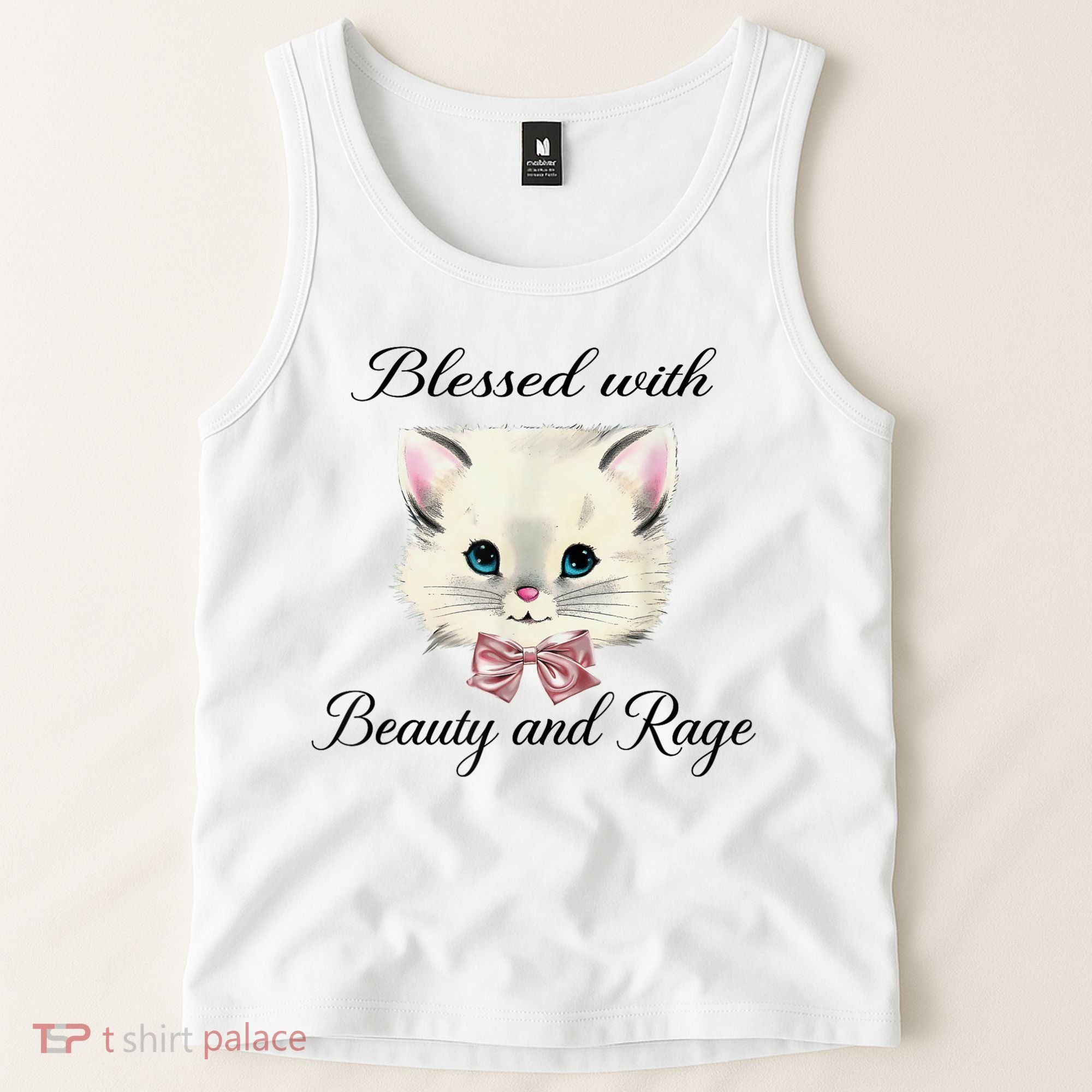 Blessed With Beauty And Rage Cute Lovely Cat Tank Top