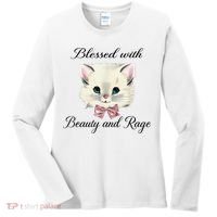 Blessed With Beauty And Rage Cute Lovely Cat Women's Long Sleeve Shirt thumb 0