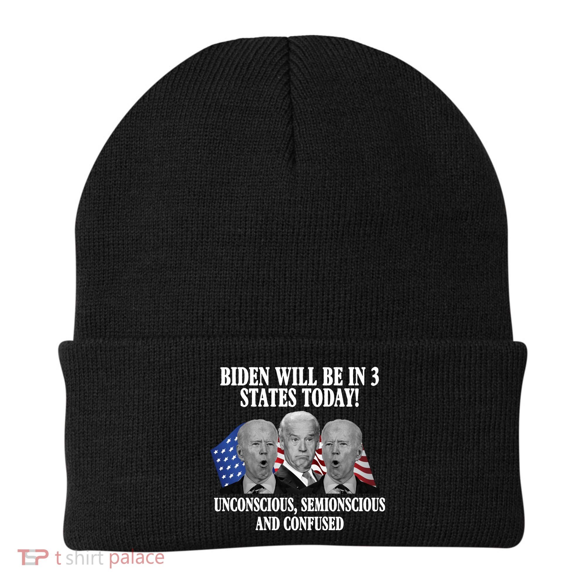 Biden Will Be In 3 States Today Funny Confused Joe Biden Beanie