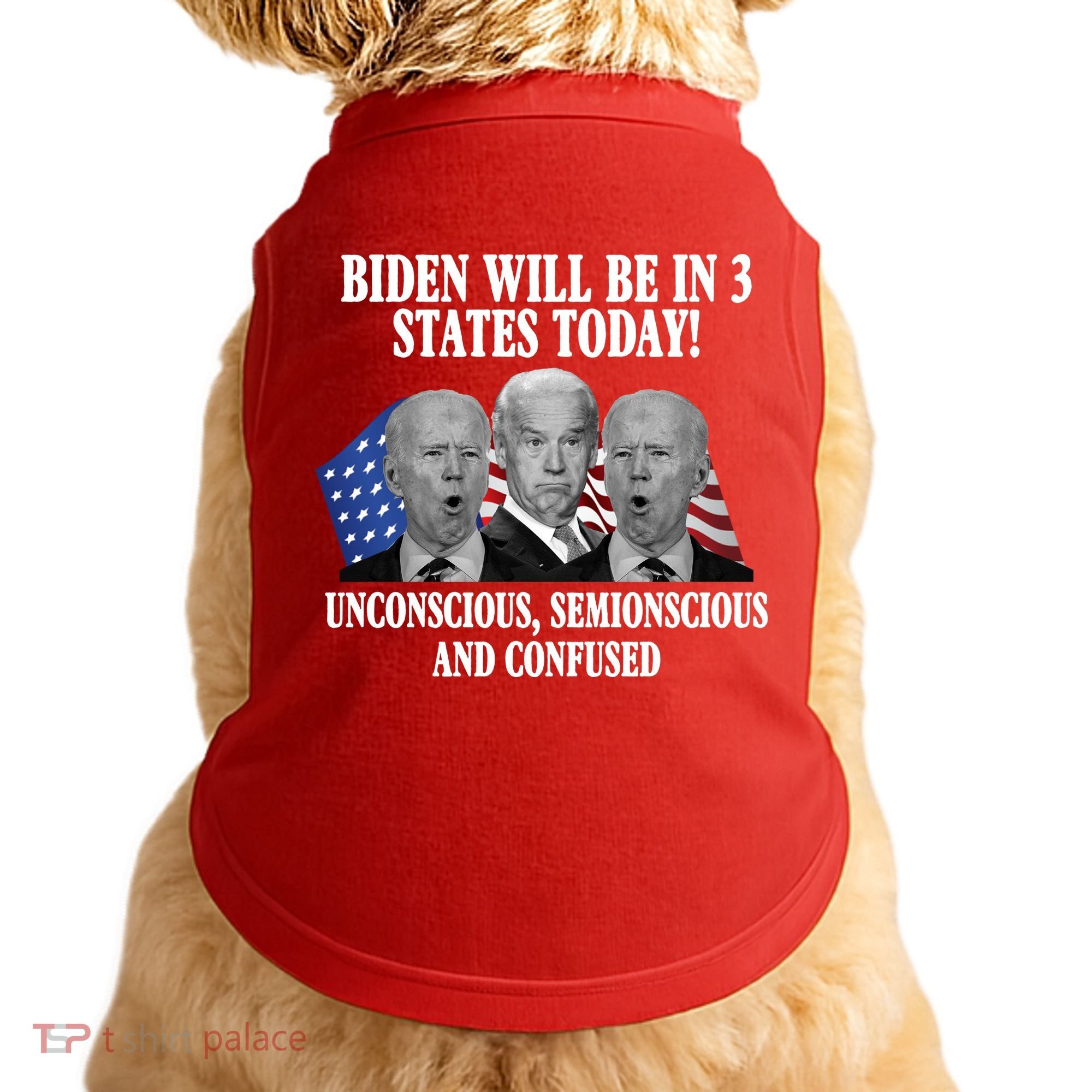 Biden Will Be In 3 States Today Funny Confused Joe Biden Doggie Tank