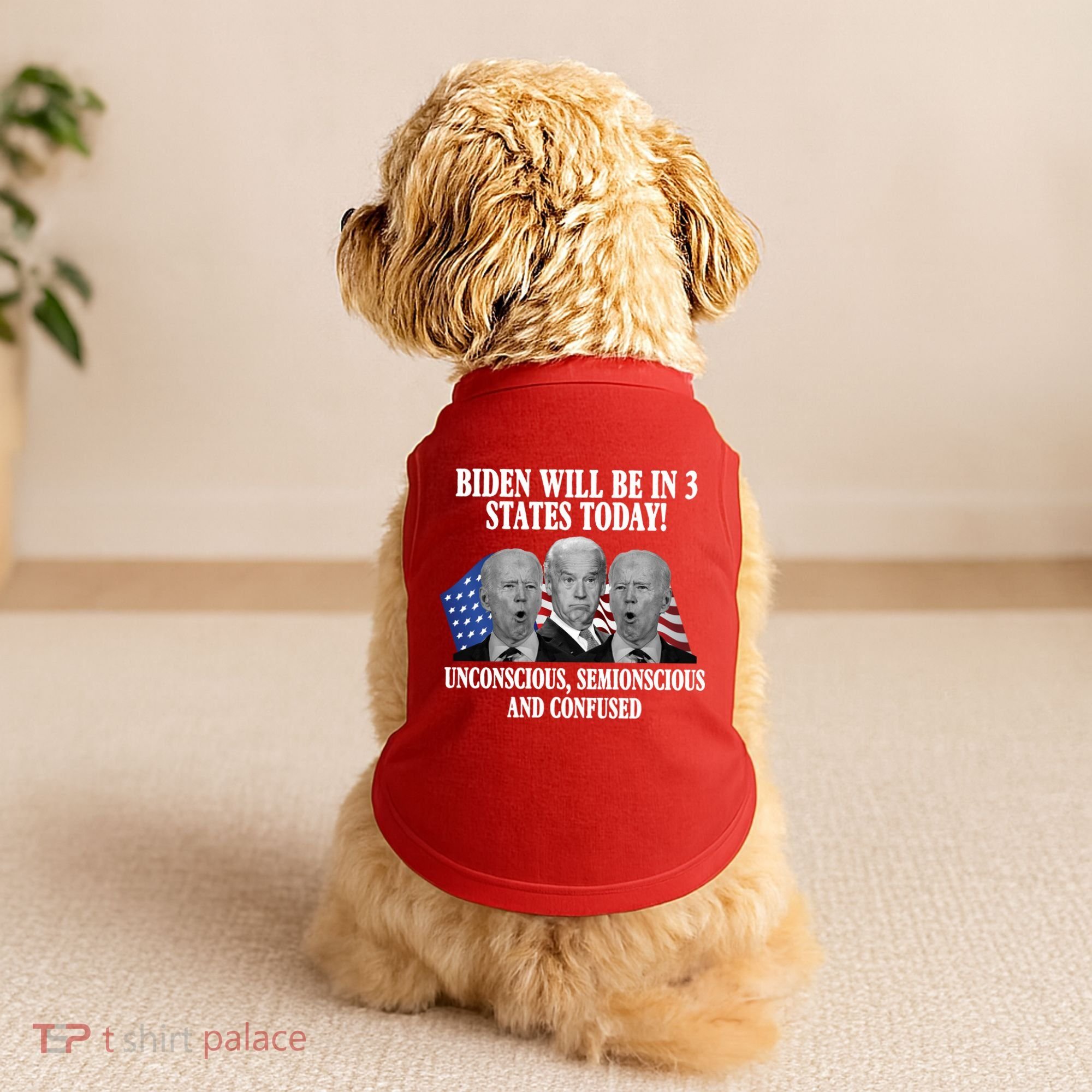 Biden Will Be In 3 States Today Funny Confused Joe Biden Doggie Tank