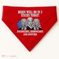 Biden Will Be In 3 States Today Funny Confused Joe Biden USA-Made Doggie Bandana thumb 0