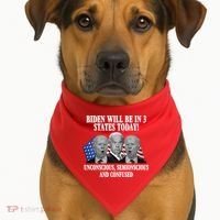 Biden Will Be In 3 States Today Funny Confused Joe Biden USA-Made Doggie Bandana thumb 1