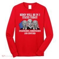 Biden Will Be In 3 States Today Funny Confused Joe Biden Long Sleeve Shirt thumb 0