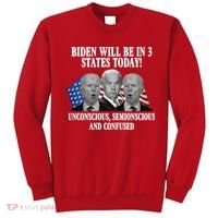 Biden Will Be In 3 States Today Funny Confused Joe Biden Sweatshirt thumb 0