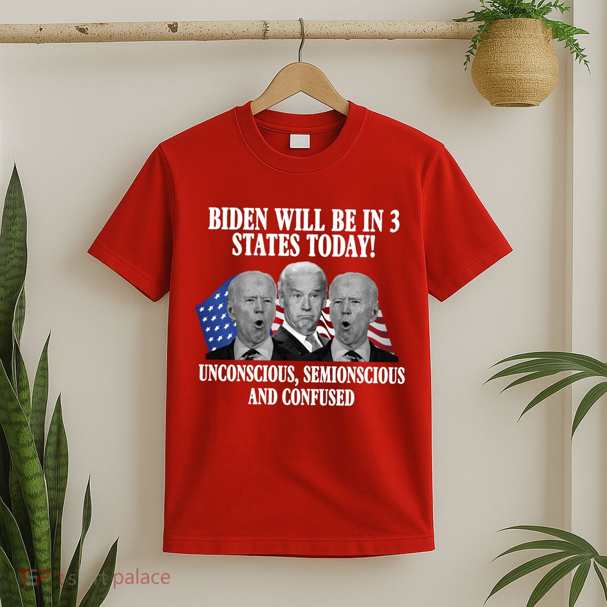 Biden Will Be In 3 States Today Funny Confused Joe Biden T-Shirt
