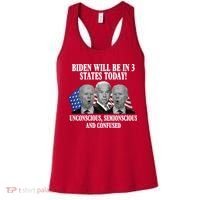 Biden Will Be In 3 States Today Funny Confused Joe Biden Women's Tank Top thumb 0