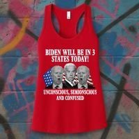 Biden Will Be In 3 States Today Funny Confused Joe Biden Women's Tank Top thumb 3