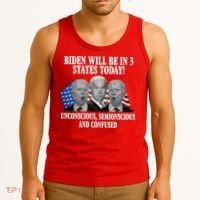 Biden Will Be In 3 States Today Funny Confused Joe Biden Tank Top thumb 3