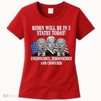 Biden Will Be In 3 States Today Funny Confused Joe Biden Women's T-Shirt thumb 0