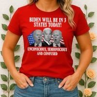 Biden Will Be In 3 States Today Funny Confused Joe Biden Women's T-Shirt thumb 2