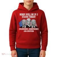 Biden Will Be In 3 States Today Funny Confused Joe Biden Kids Hoodie thumb 4