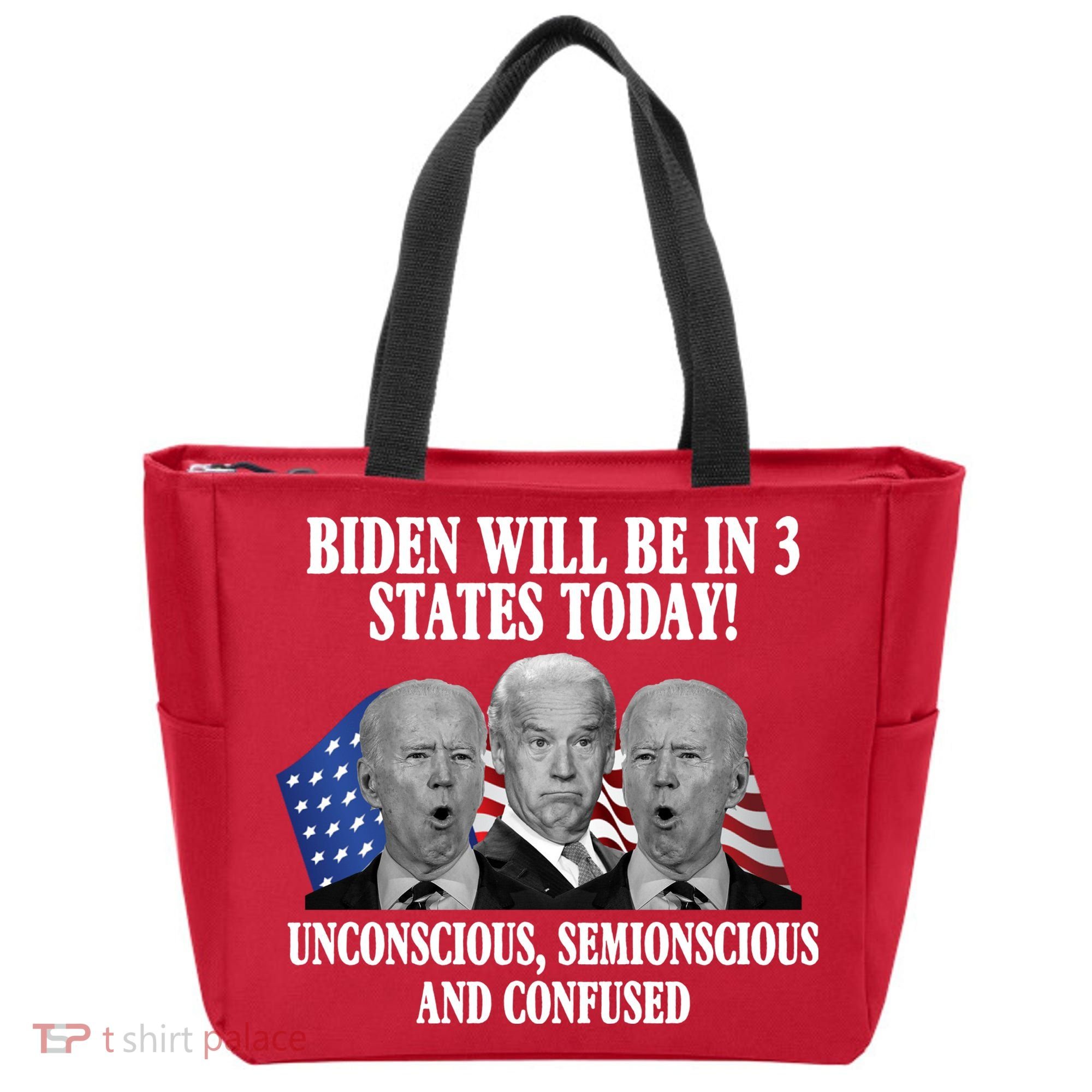 Biden Will Be In 3 States Today Funny Confused Joe Biden Tote Bag