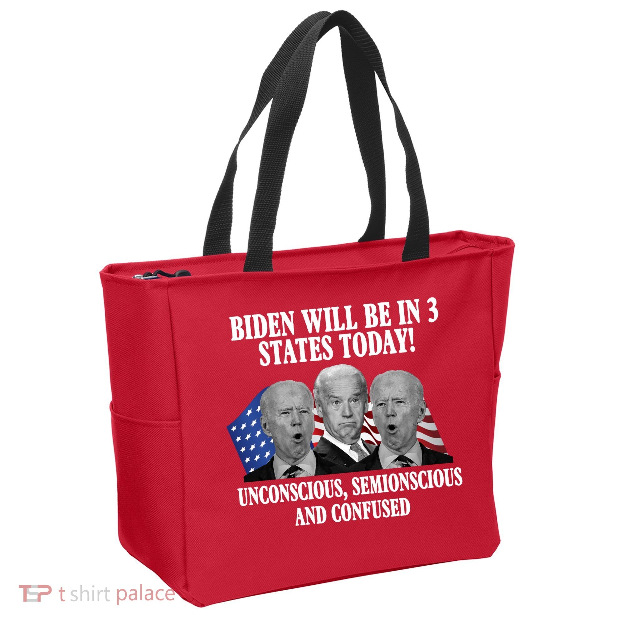 Biden Will Be In 3 States Today Funny Confused Joe Biden Tote Bag