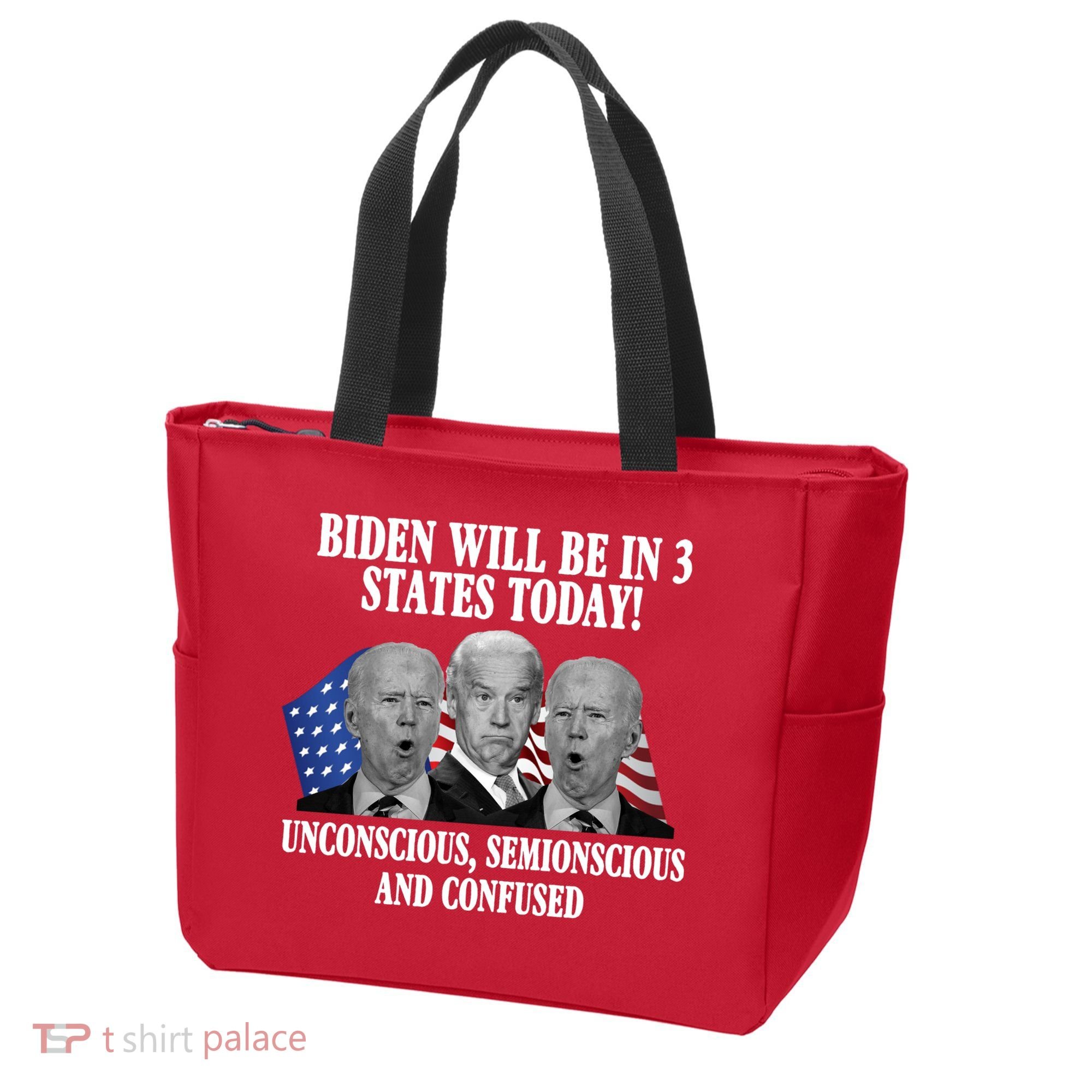 Biden Will Be In 3 States Today Funny Confused Joe Biden Tote Bag