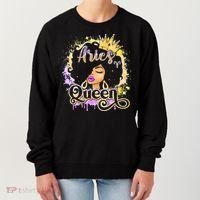 Black Wo Birthday Melanin Aries Queen Women's Sweatshirt thumb 0
