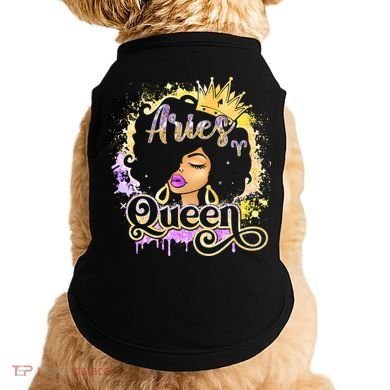 Black Wo Birthday Melanin Aries Queen Doggie Tank