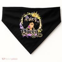 Black Wo Birthday Melanin Aries Queen USA-Made Doggie Bandana thumb 0