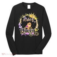 Black Wo Birthday Melanin Aries Queen Long Sleeve Shirt thumb 0