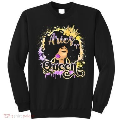 Black Wo Birthday Melanin Aries Queen Sweatshirt