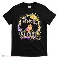Black Wo Birthday Melanin Aries Queen T-Shirt thumb 0