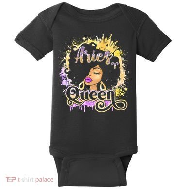 Black Wo Birthday Melanin Aries Queen Baby Bodysuit