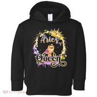 Black Wo Birthday Melanin Aries Queen Toddler Hoodie thumb 0