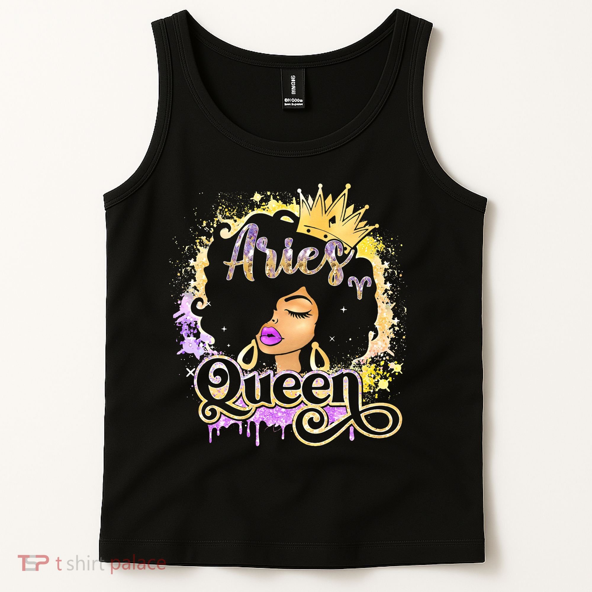 Black Wo Birthday Melanin Aries Queen Tank Top