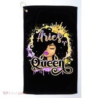 Black Wo Birthday Melanin Aries Queen Golf Towel thumb 0