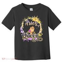 Black Wo Birthday Melanin Aries Queen Toddler T-Shirt thumb 0