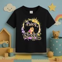 Black Wo Birthday Melanin Aries Queen Toddler T-Shirt thumb 3